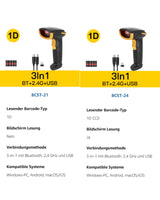 BCST-24 Kabelloser CCD Handscanner 1D Bluetooth Barcode Scanner mit Akku 2600mAh - Inateck Office DE
