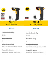 BCST-24 Kabelloser CCD Handscanner 1D Bluetooth Barcode Scanner mit Akku 2600mAh - Inateck Office DE