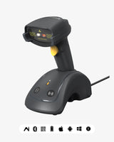 BCST-560B Barcode Scanner Kabellose, QR Code Scanner mit Smart Base, 1D/2D, Bluetooth/2.4G/USB 3-in-1-Konnektivität & 2600 mAh Langzeitbatterie - Inateck Office DE