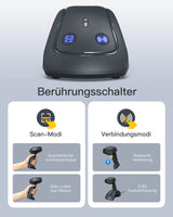 BCST-91 1D/2D Bluetooth 5.3 Barcodescanner, mit 2.4Ghz Intelligente Station & Mega-Pixel-Auflösung - Inateck Office DE