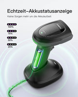 Pro 170B 2D Barcode Scanner Kabellos, QR Code Scanner mit 2 Austauschbaren 2000mAh Akkus, mit Ladestation, mit Bluetooth und Kabel USB - Inateck Office DE