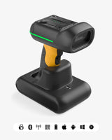 BCST-75X, RFID Barcode Scanner Kabellos, 2D QR Code Scanner Industrial mit Ladestation, IP67 wasserdicht und staubdicht, Barcode Leser mit 2600mAh Akku，Handscanner mit App & SDK - Inateck Office DE