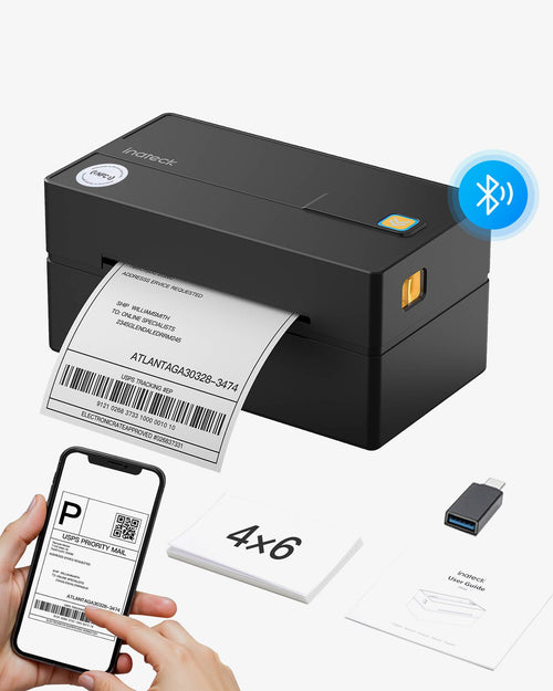 PR40 Mobile Thermo-Etiketten-drucker, Kabelloser 4x6 Versandetiketten Drucker für Versandpakete - Inateck Office DE