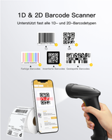 Hyper A60S, Barcode Scanner 2D mit Stand USB, QR Code Scanner Plug & Play für Lager, Bibliothek & Einzelhandel