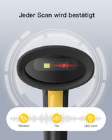 Hyper A60S, Barcode Scanner 2D mit Stand USB, QR Code Scanner Plug & Play für Lager, Bibliothek & Einzelhandel