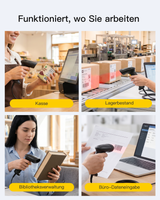 Hyper A60, Barcode Scanner 1D/2D USB, QR Code Scanner Plug & Play für Einzelhandel & Lager - Inateck Office DE