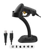 Hyper A60S, Barcode Scanner 2D mit Stand USB, QR Code Scanner Plug & Play für Lager, Bibliothek & Einzelhandel - Inateck Office DE