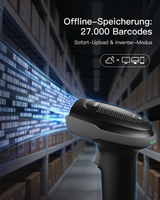 PRO-170B 2D Barcode Scanner kabellos Bluetooth – QR Code Scanner mit 2 Akkus & Ladestation - Inateck Office DE